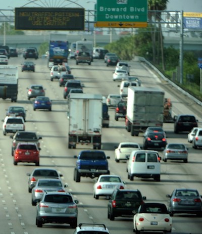 Photograph of congestion on I95 near the Broward Blvd Downtown Exit